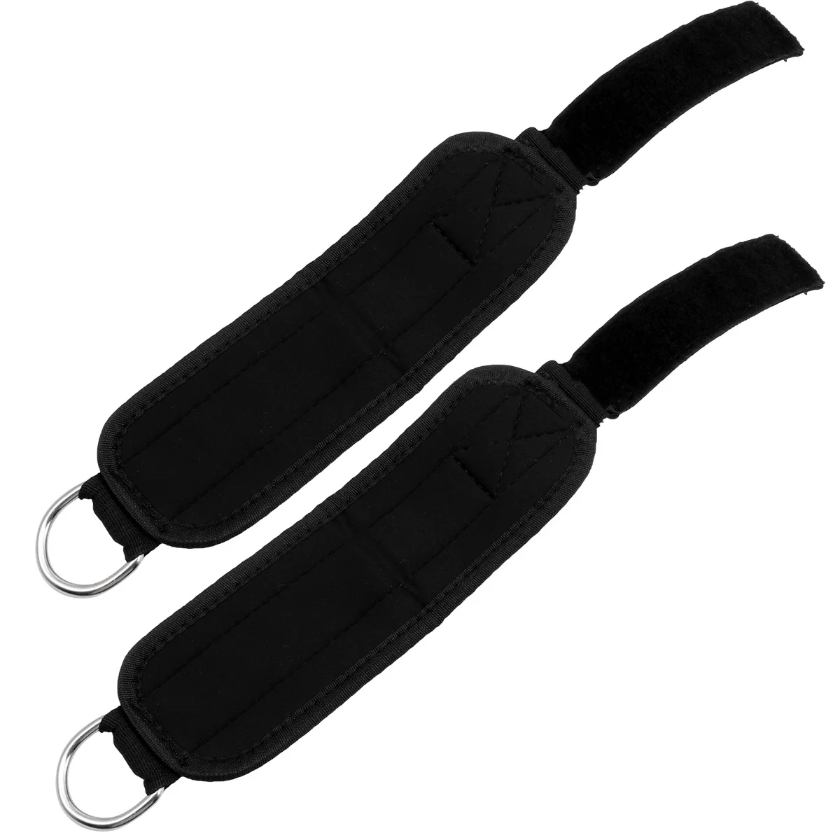 

2pcs 1 Pair Fitness Ankle Strap Durable Padded Weight-Bearing Support Double Ring Design For Leg Workouts Cotton Nylon Stainless