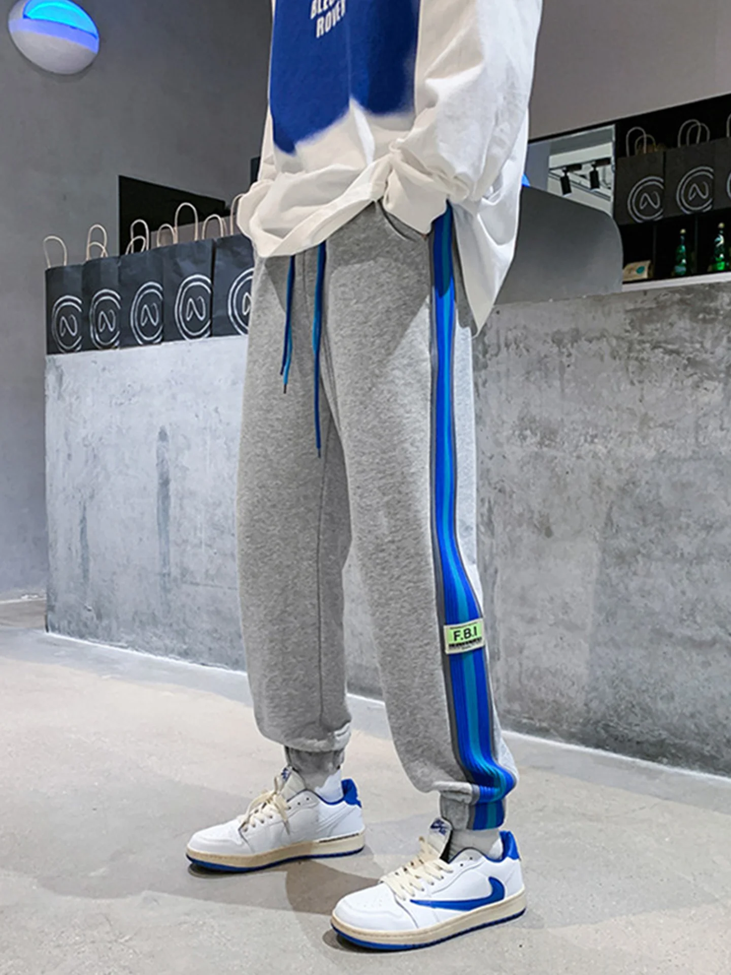 

Youth Sports Pants Men's Casual Trousers 2025 New Spring Autumn Stripe Cuffed Sweatpants Trendy Teenage Boys Faionable Loos...
