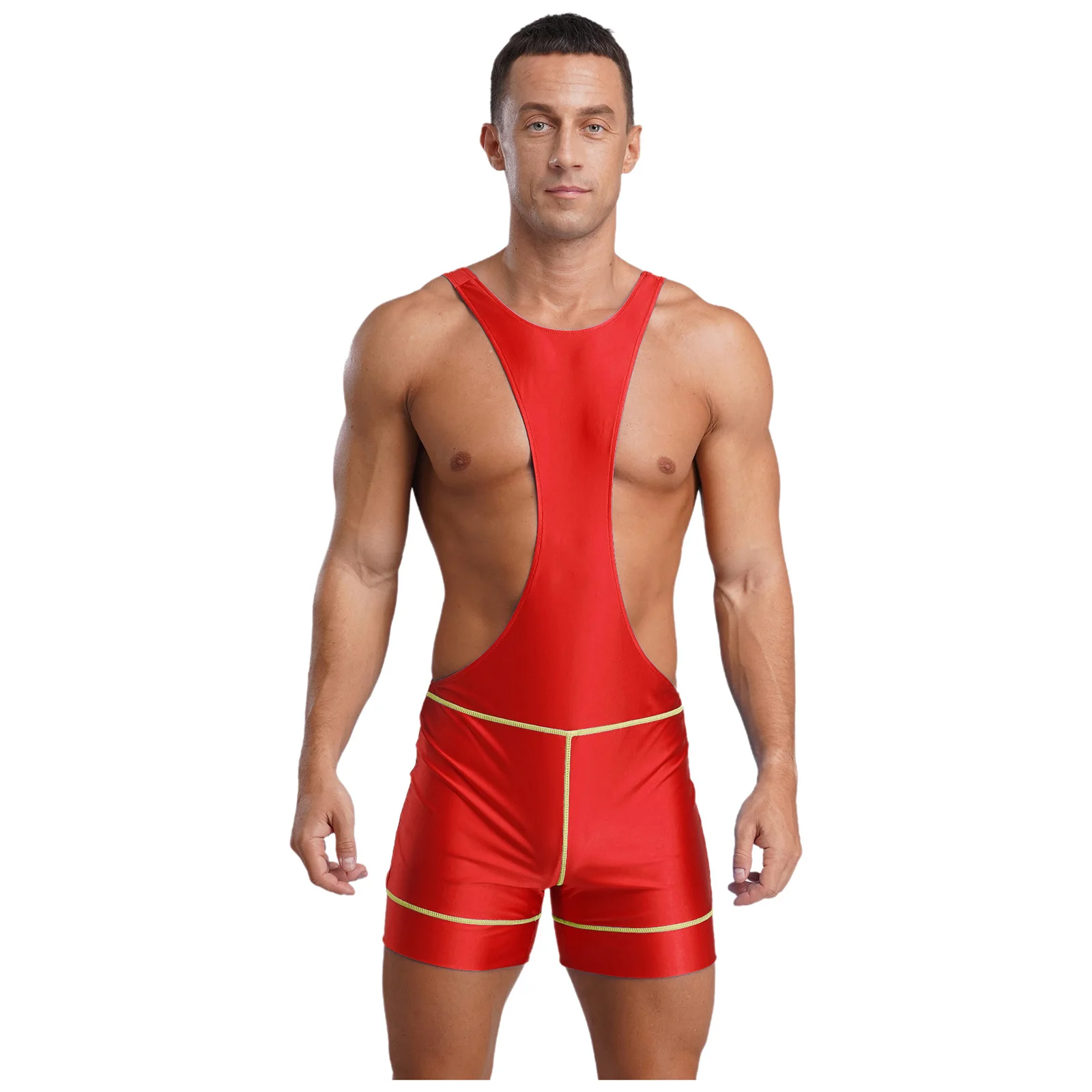 

Men One-piece Boxer Shorts Singlets Boxing Wrestling Bodysuits Stretchy Slim Fit Sports Yoga Gym Showing Muscle Workout Outfits