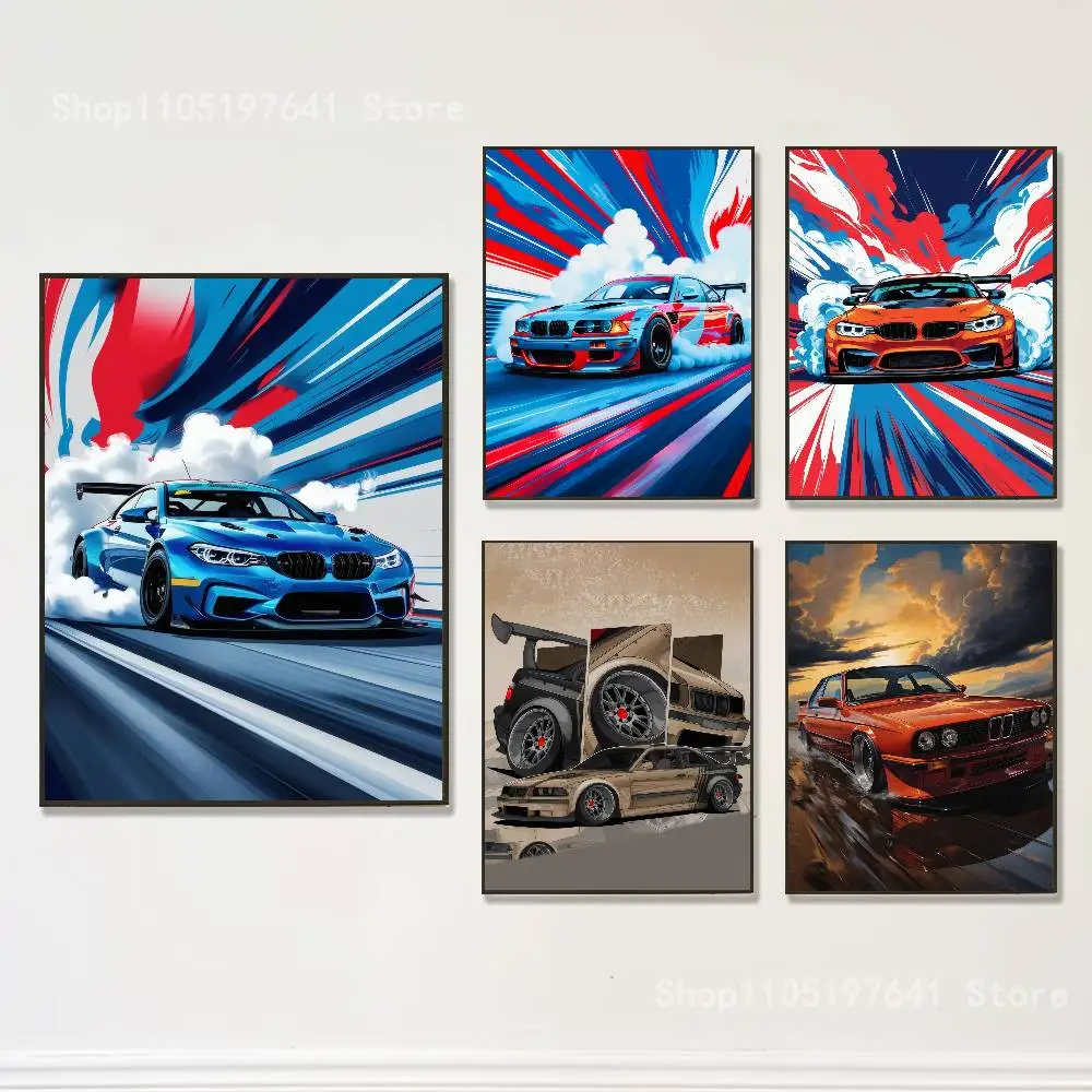

Classic B-Bmwes E30 M4 G82 Poster Prints Wall Art Picture Painting Gift Living Room Restaurant Bar Large Dec Sticker