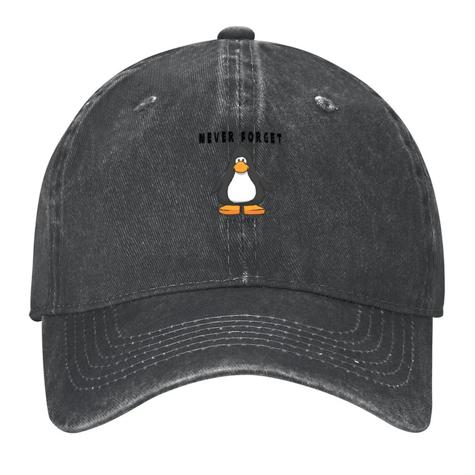 

Club Penguin Never forget Baseball Cap cute designer cap Male hat Men Hats Women's