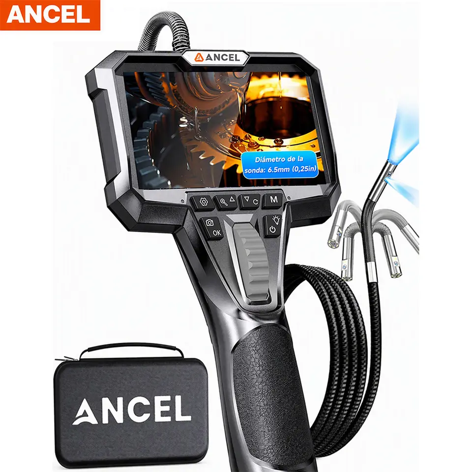 Ancel 4.3-Inch Articulating Borescope Inspection Camera, 6.5mm IP67 Endoscope