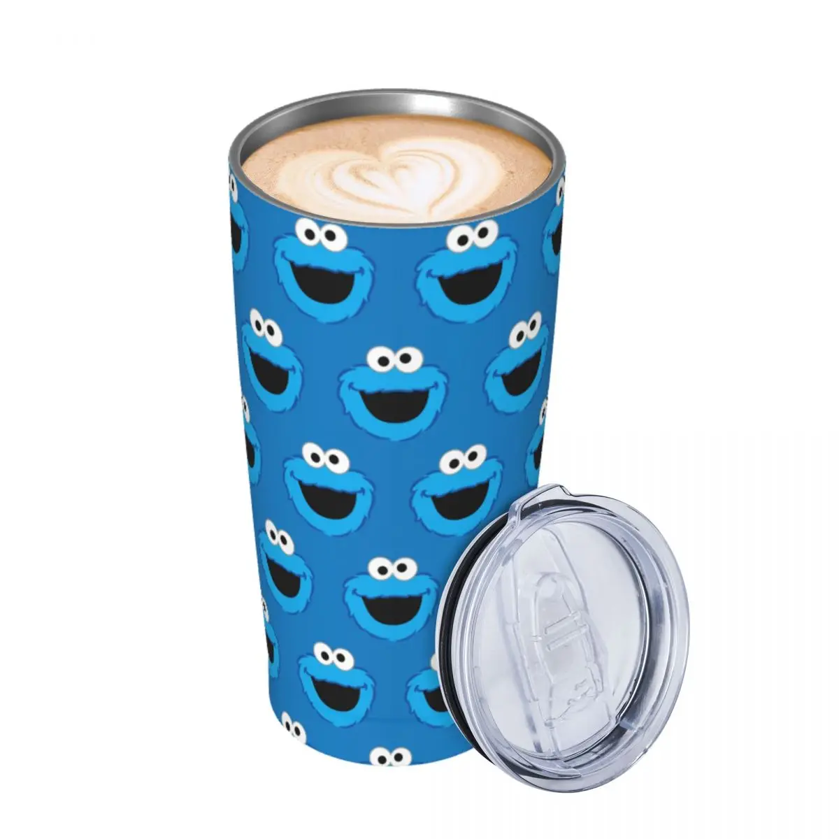 Smiling Cookies Monsters Tumbler With Lid and Straw Stainless Steel Mugs Cup Double Wall Vacuum Insulated for Cold and Hot 20oz