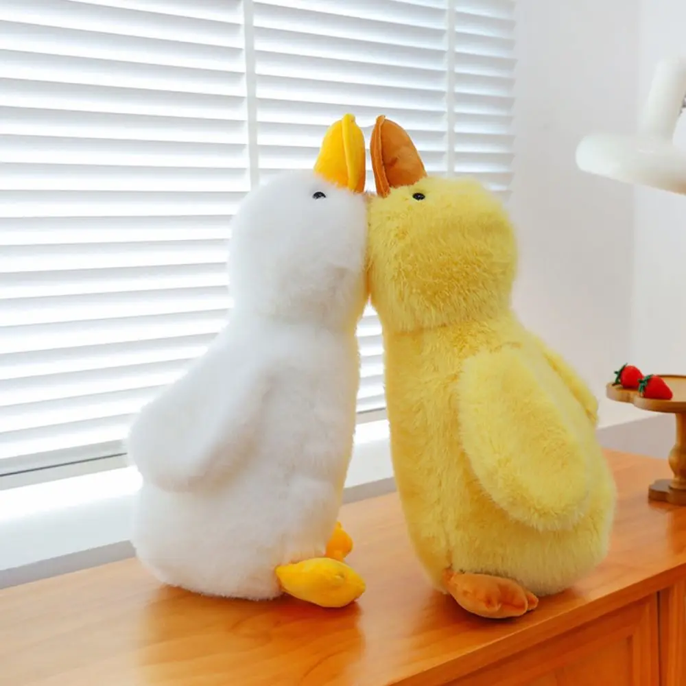 

PP Cotton Long Hair Duck Plush Doll Soft Interactive Huggable Duck Plush Toy Cartoon Collection Duck Stuffed Animal Toy