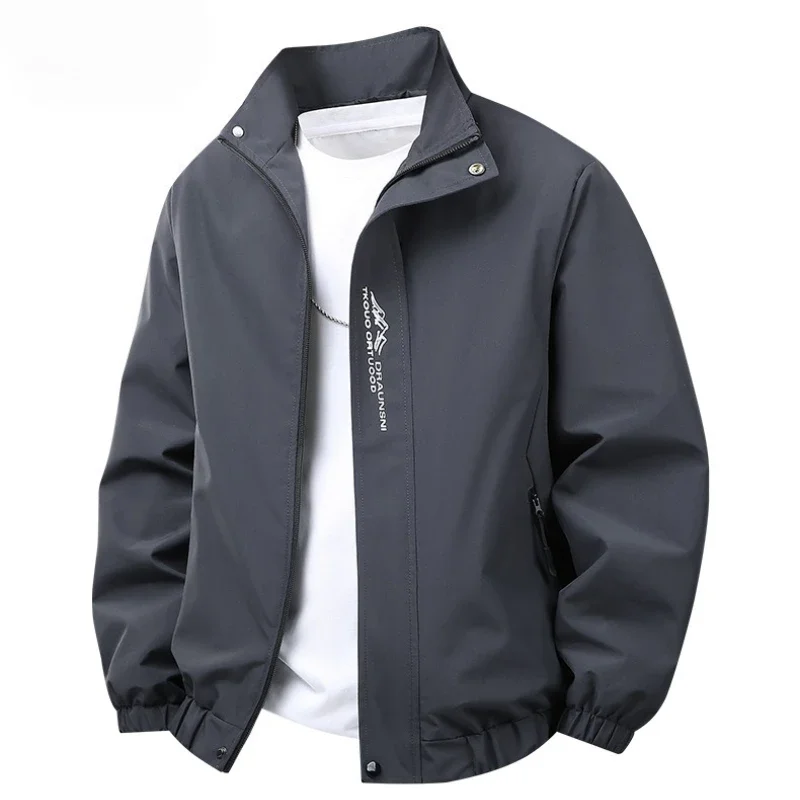 

Autumn Men's Leisure Aviator Jacket New Spring Autumn Solid Color Stand Collar Coats Men Zipper Pocket Fashion Windproof Jackets