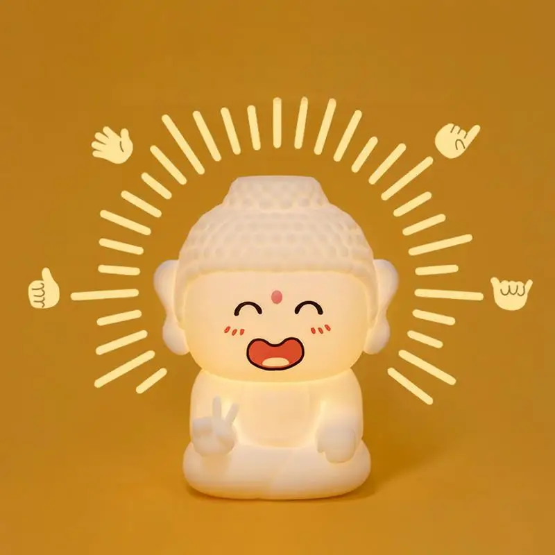 Buddha Statue Led Light Cute Lamps Indoor 3 Colors Dimmable Night Lights Led Buddha Lights For Bedroom Touch Lamps For Girls