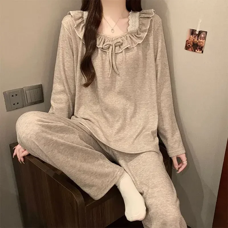 M-2XL German Velvet Pajamas Set Women Winter Thickened Sweet Sleepwear Princess Style Warm Loungewear Soft Comfort Home Clothes  Women Sexy Lace Satin Pajama Set Factory Direct Wholesale, Affordable Bulk Price