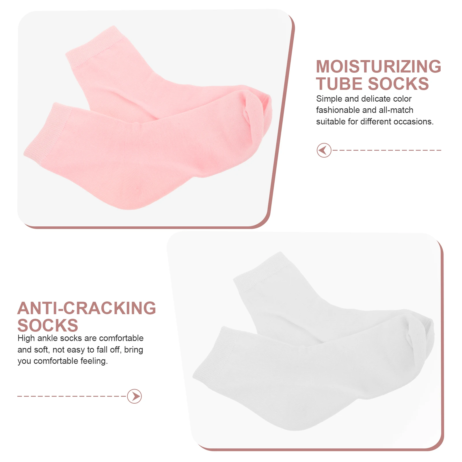 

2Pairs Moisturizing Socks High Ankle Gel Socks for Foot Care Dry Cracked Feet Cracked Heel Repair Women Adult Comfortable