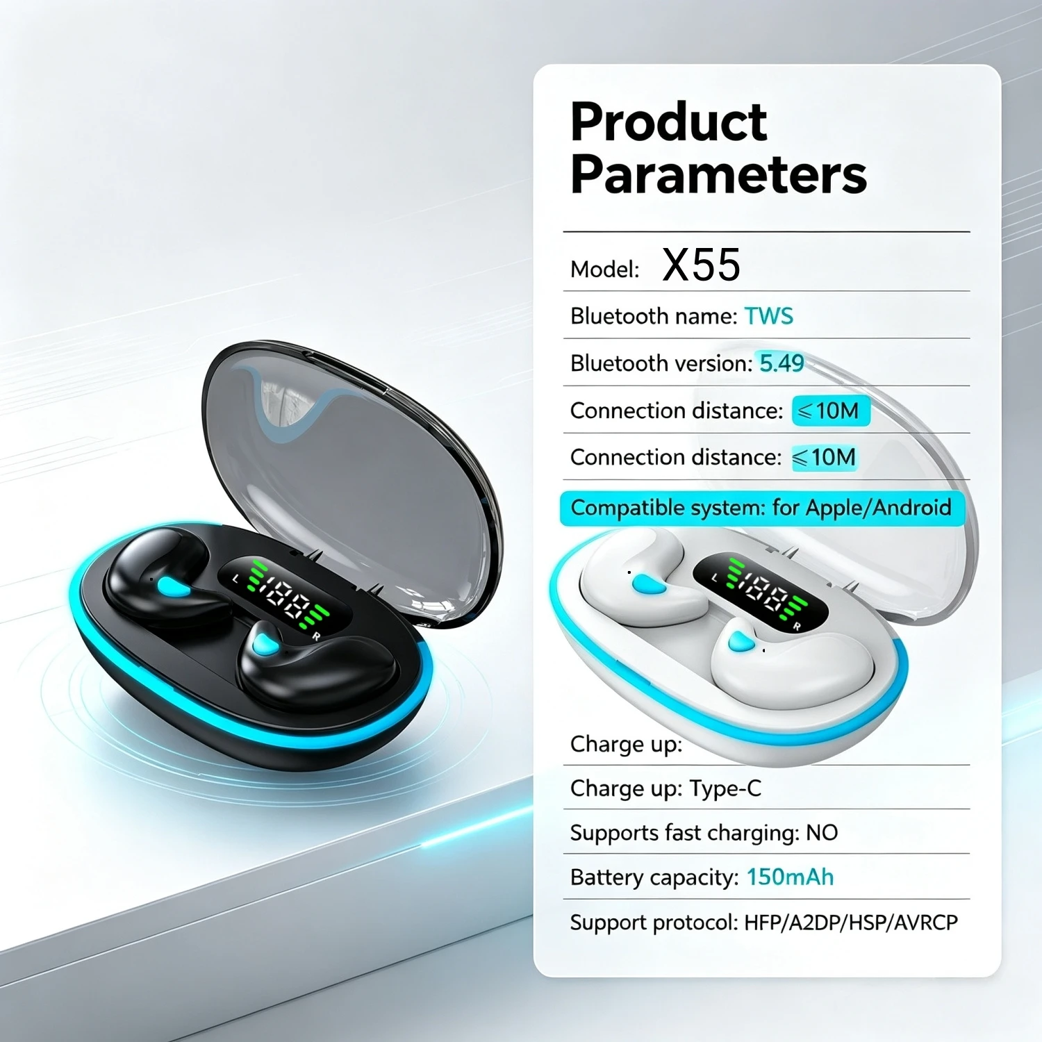 Sleep Wireless Headphones, Loud Volume, Matching Comfort, Touch Control, Semi-Open Back, No Tangles, with Wireless Charging Box