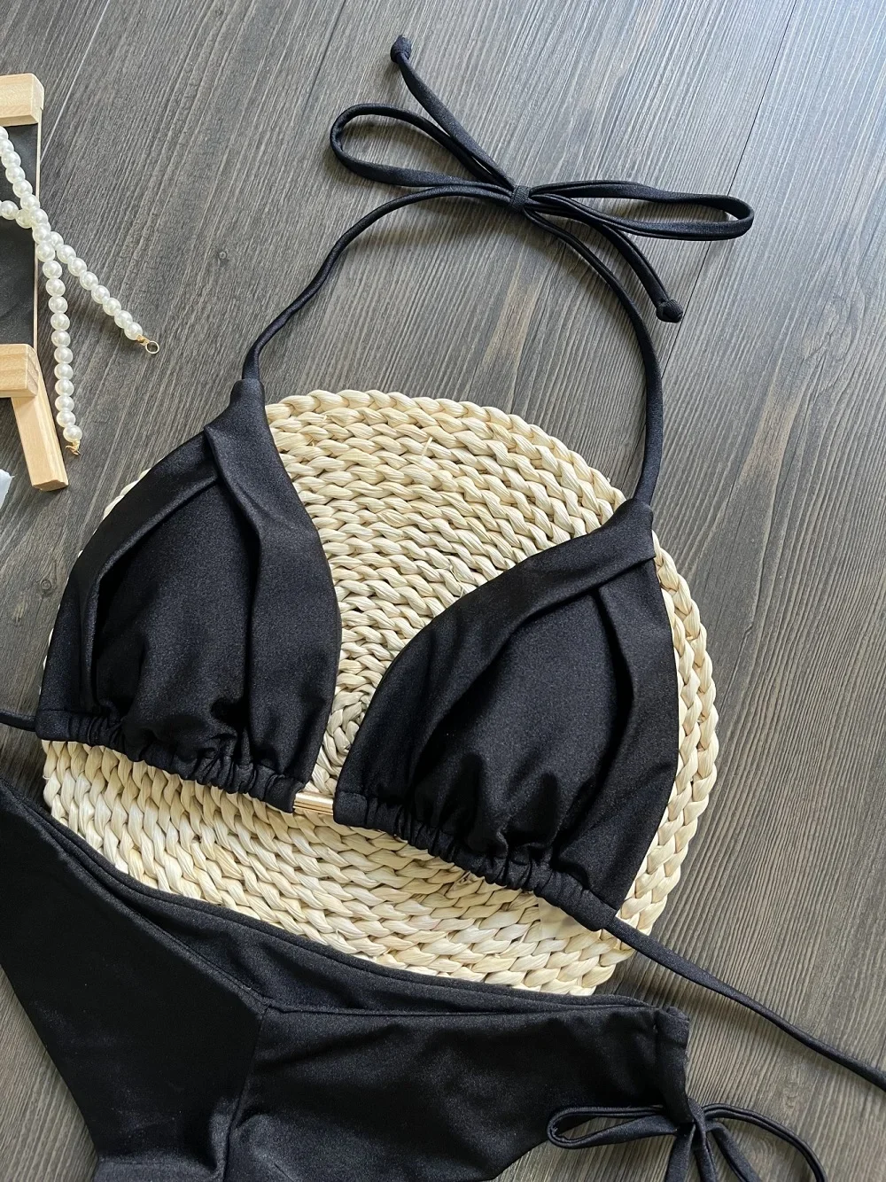 2025Sexy Braiding rope Bandage Bikini Set Women's Swimsuit Two-piece Triangle Swimwear Bathing Suit Brazilian Biquinis