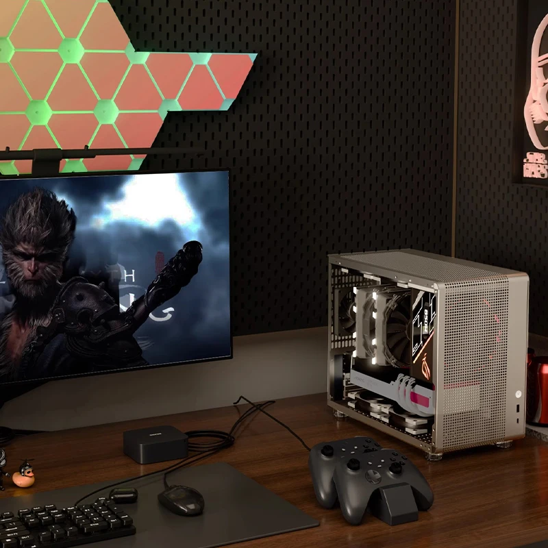 Alla AL200 ITX Case Matx All Aluminum Chassis Custom PC Case 17.3L ATX Graphics Card 330mm Heat Sink 135mm Supports Back Wiring
