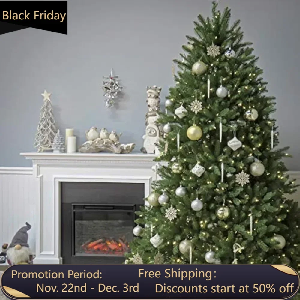 Pre-Lit Artificial Full Christmas Tree, Green, Dunhill Fir, White Lights, Includes Stand, 6 Feet,  home decor, Christmas tree