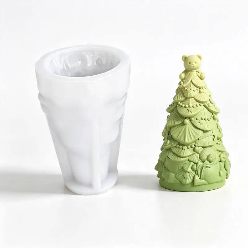 Weihnachtsbaum-Silikonform, DIY-Aromatherapie-Kerzenform, Gips- und Harzform, handgefertigte Form für Weihnachtsbastelarbeiten. – Detail 5
