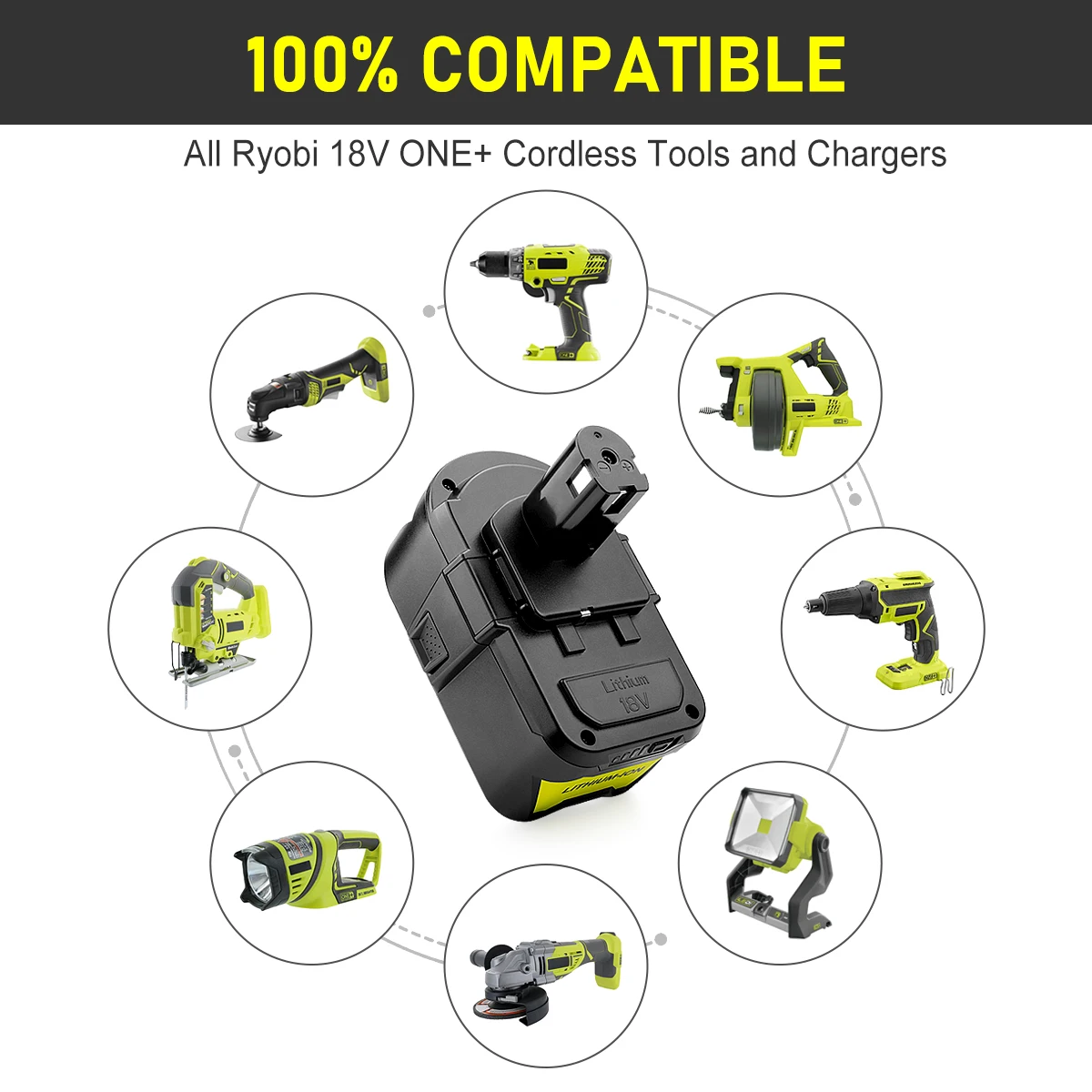 Factory 18V 9.0Ah Lithium-Ion battery P194 for 18V ONE+ Tools for RYOBI 18V 9ah High Capacity Battery Cordless Drill Battery