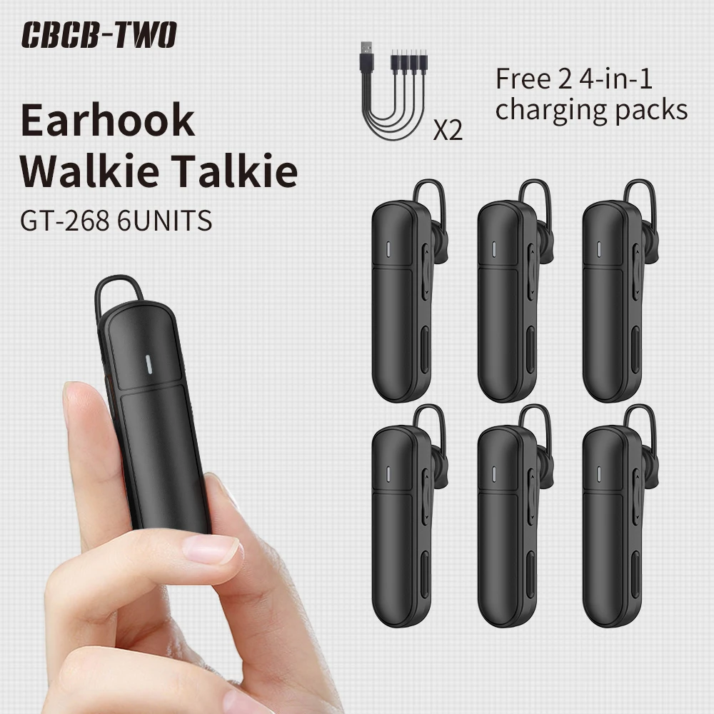 cbcbtwo-gt-268-6pcs-earhook-walkie-talkie-small-type-c-charger-pmf446-frs-mini-portable-two-way-radio-for-restaurant