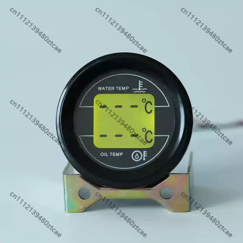 LCD Display Meter Water & Oil Temperature Dual Gauge 12V 24V Voltage Tachometer For Forklift Loader Machinery