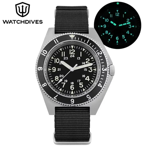 Watchdives WD1972 reloj de cuarzo VH31 barrido segundos movimiento cristal de zafiro BGW9 luminoso 20Bar impermeable Vintage hombres relojes