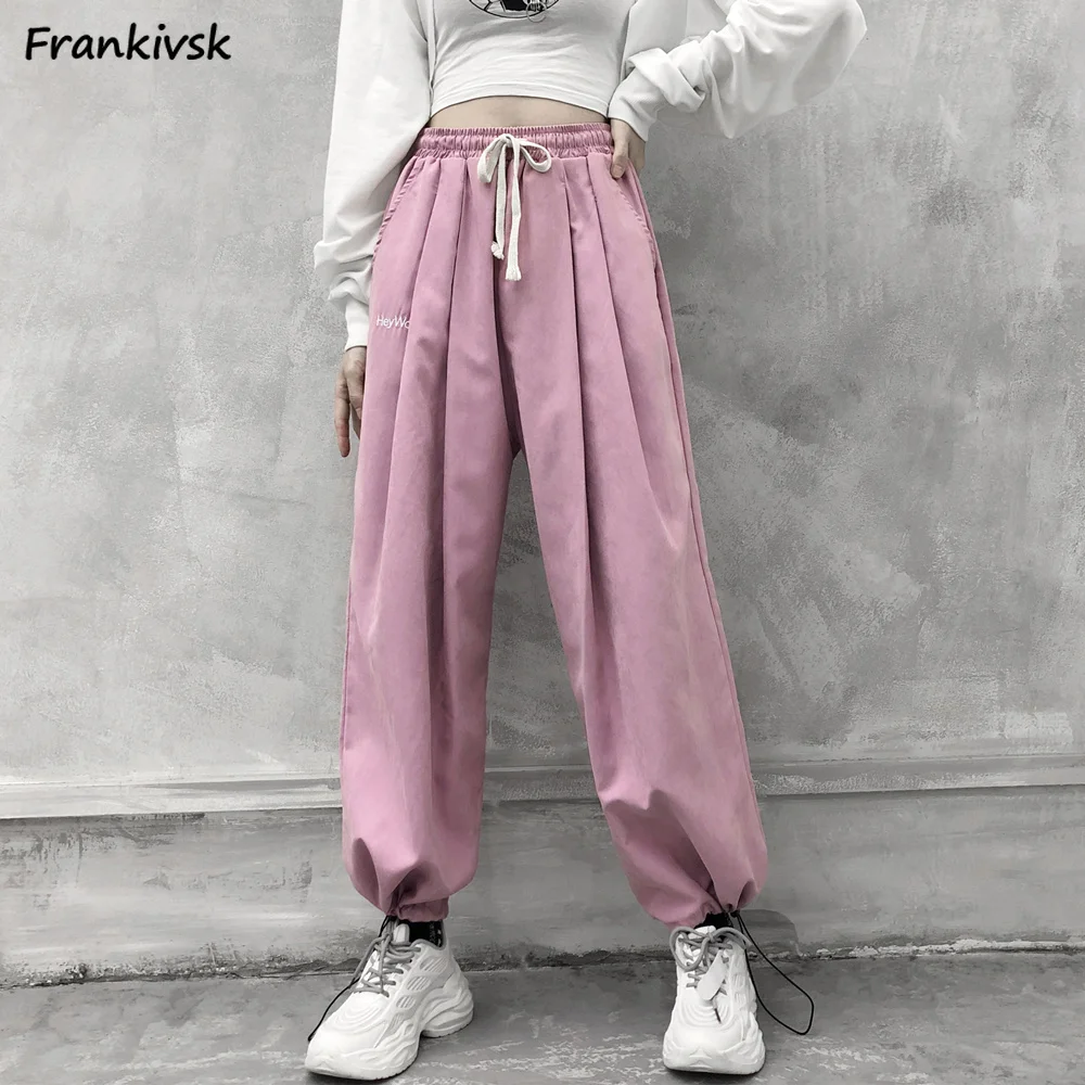 

Drawstring Women Pants All-match Basic Simple Korean Style Summer Breathable Adjustable Chic New Arrival Outdoor Popular Sporty