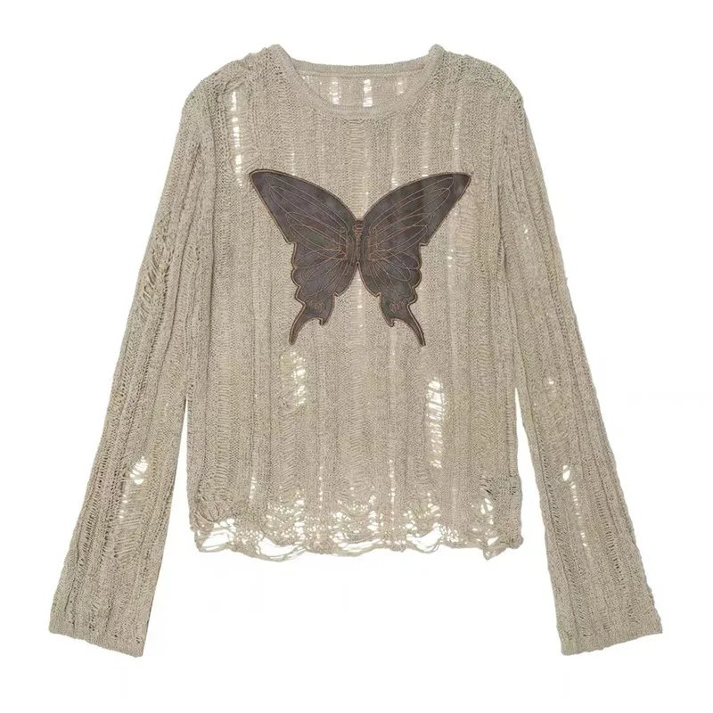 Frauen pullover bestickt lang ärmel ige Strick pullover dünne Sonnencreme aushöhlen koreanische Mode zieht Winter weibliche trend ige Tops