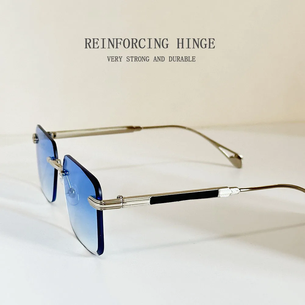 Fashion Rimless Sunglasses Women Luxury Outdoor Sunglasses For Men Vintage Trending Glasses Designer Lentes Oculos Dropshipping