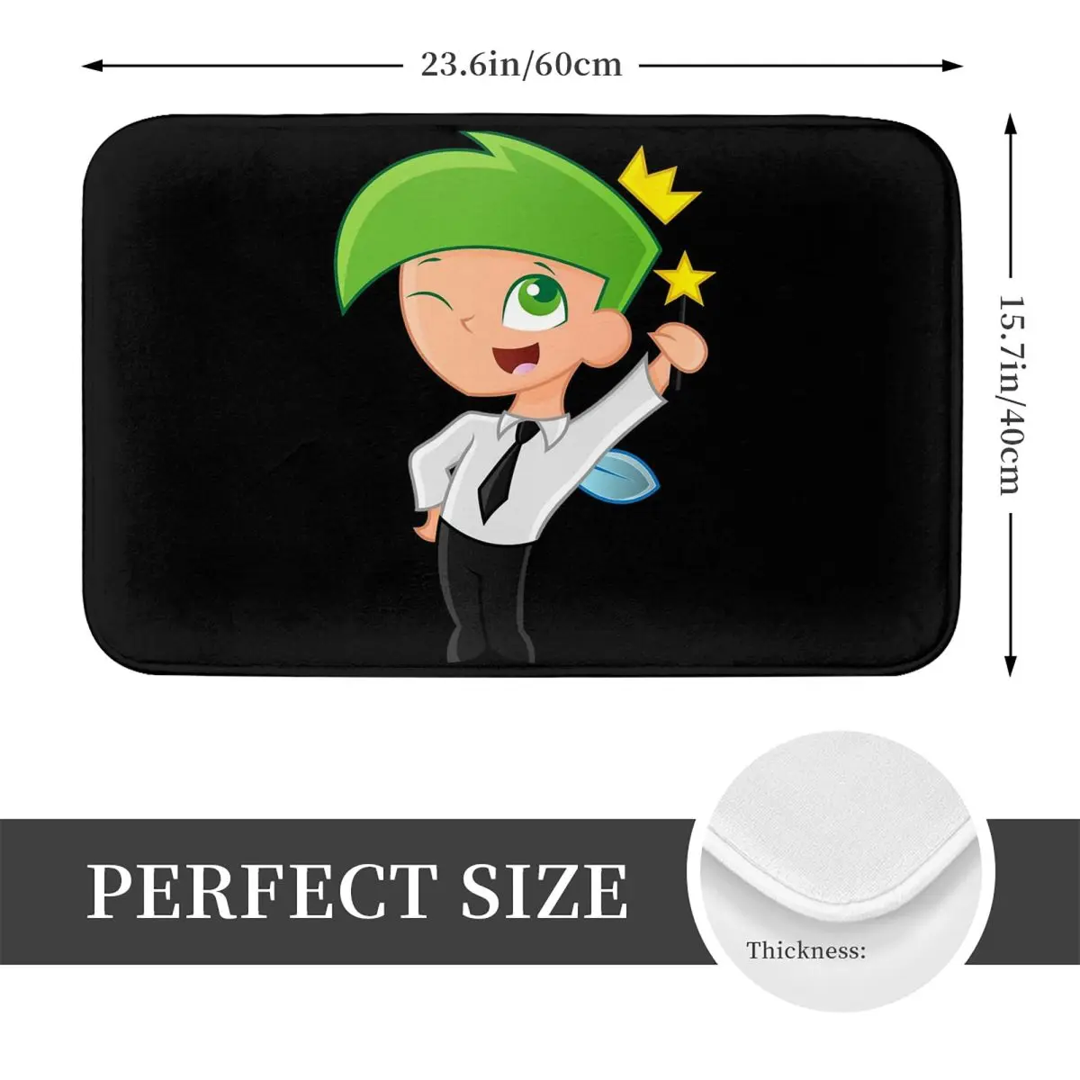 Lover Gifts Fairly Oddparents - Cosmo Christmas Doormat Kitchen Entrance Home Floor Mat Non-slip Carpet Rug for Bathroom Footpad