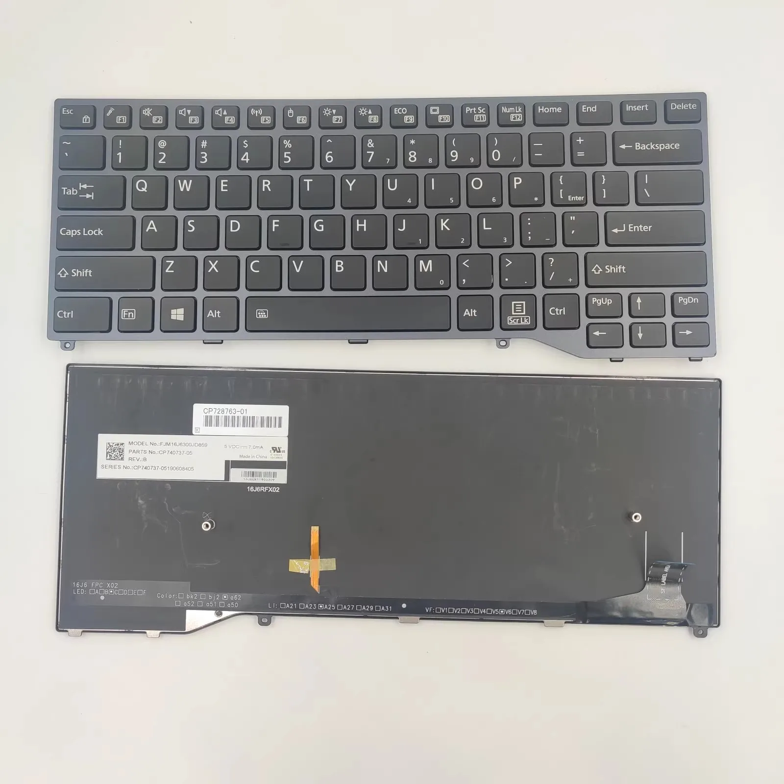 

US UI Layout for Fujitsu Siemens Lifebook E448 E5410 E5411 U7410 Laptop Keyboard Backlight Belt Frame