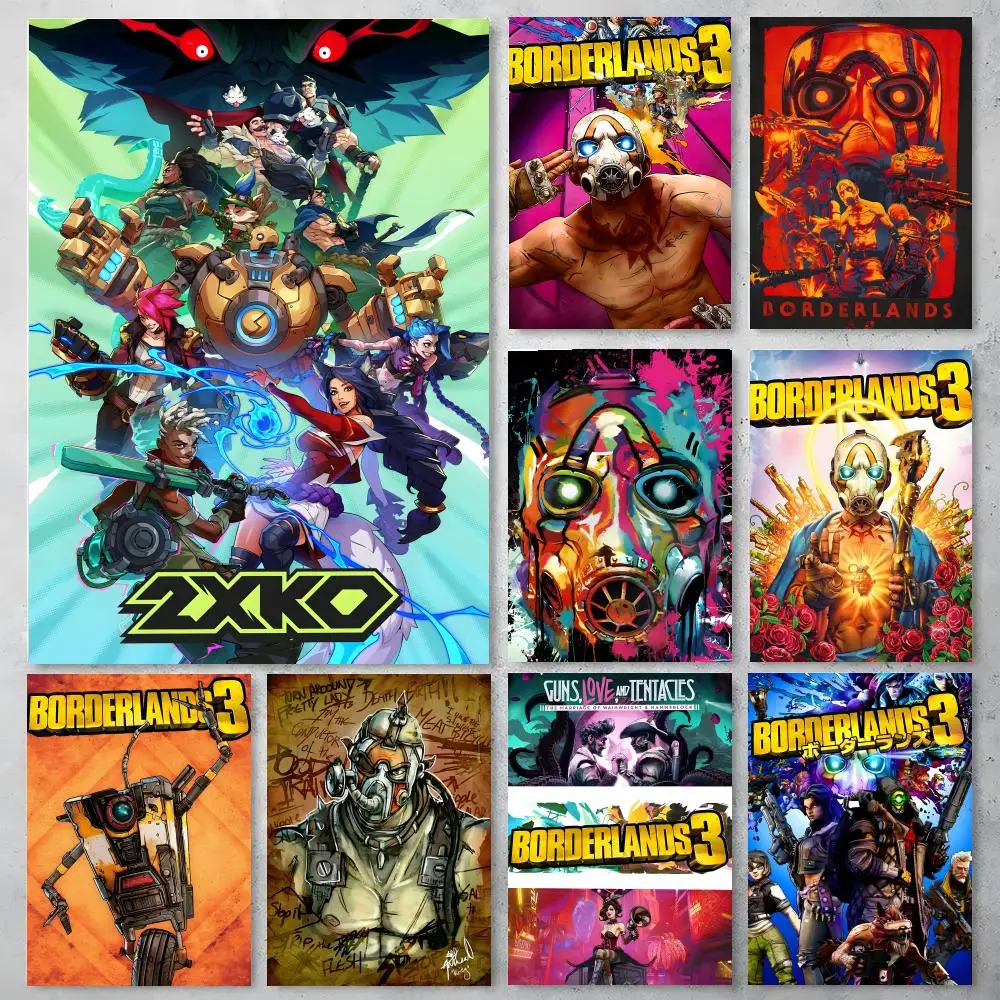 Game Borderlands 3 Poster Self-adhesive Art Waterproof Paper Sticker Coffee House Bar Room Wall Decor