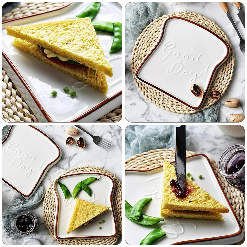 

Creative Ceramic Toast Shape Plate Random Color for Marriage Graduation Ceremony Dinner Sushi Plate Breakfast Dish Household