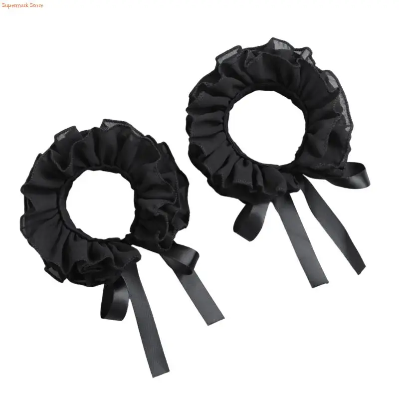 Q5WE تصميم كشكش الأكمام الزخرفية أصفاد للذراع أنيقة الطبقات فو الأكمام الذراع ملحق للنساء الاستخدام اليومي حدث خاص #4