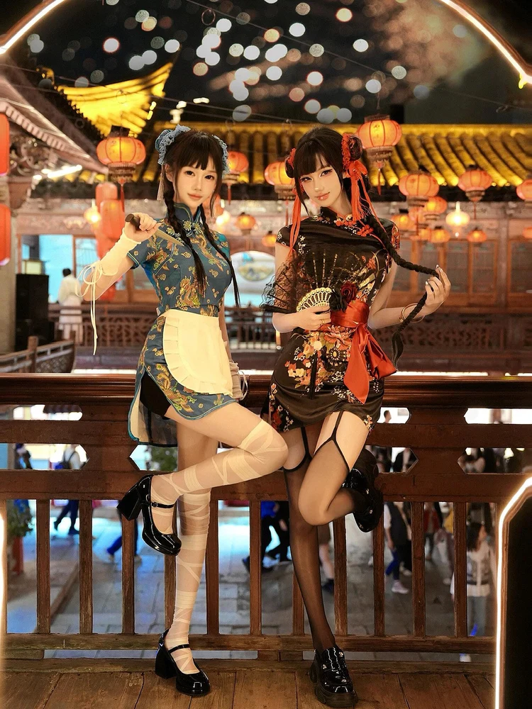 تنورة صينية جديدة من Sle Dr loween Cisas Cosplay orm تنورة خادمة ناعمة للفتيات ملابس يومية