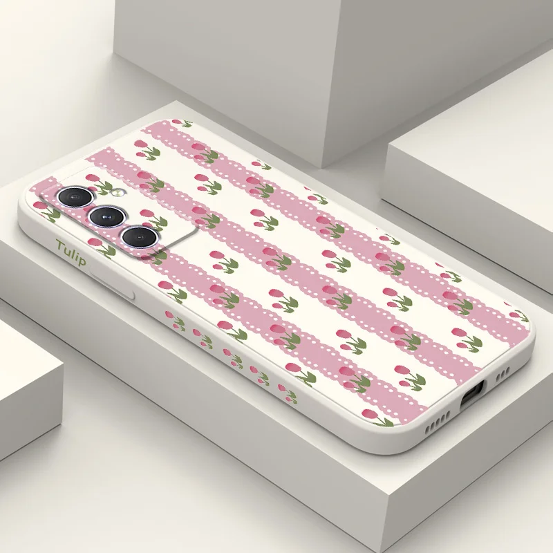 

Lace Tulip Phone Case For Samsung Galaxy A55 A35 A25 A15 A05 A05S A54 A34 A24 A14 A04 A04S A04E 4G 5G Cover