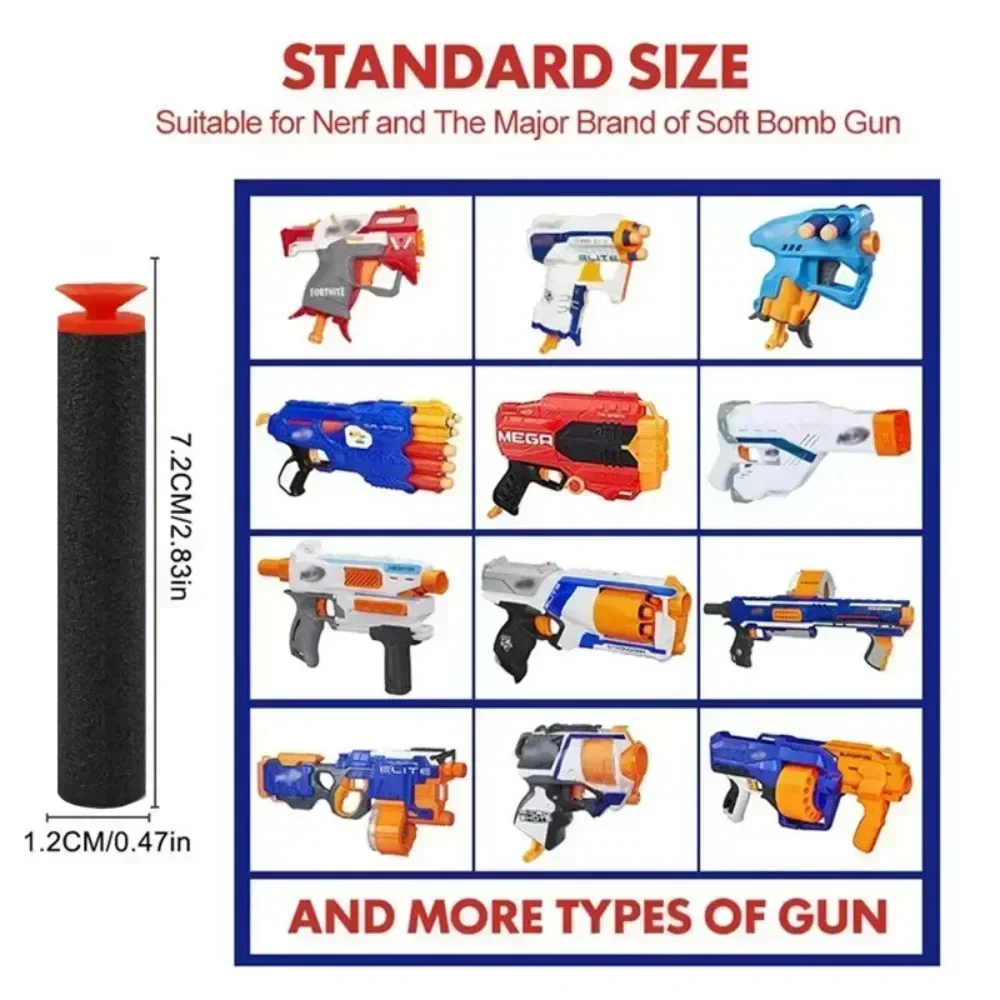 Черные пули с присоской 7,2 см для пейнтбольного пистолета N-strike Elite Series Blasters Foam EVA Refill Дартс Детские игрушечные пистолеты Аксессуары