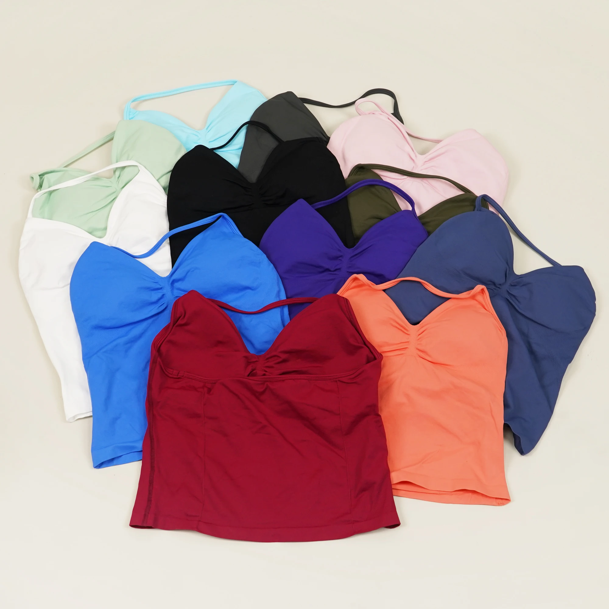 

VEQKING бесшовный женский жилет для йоги, длинный спортивный бюстгальтер на бретелях со съемными подушечками, рубашки для спортзала и фитнеса с высокой поддержкой, топ для тренировок с эффектом пуш-ап