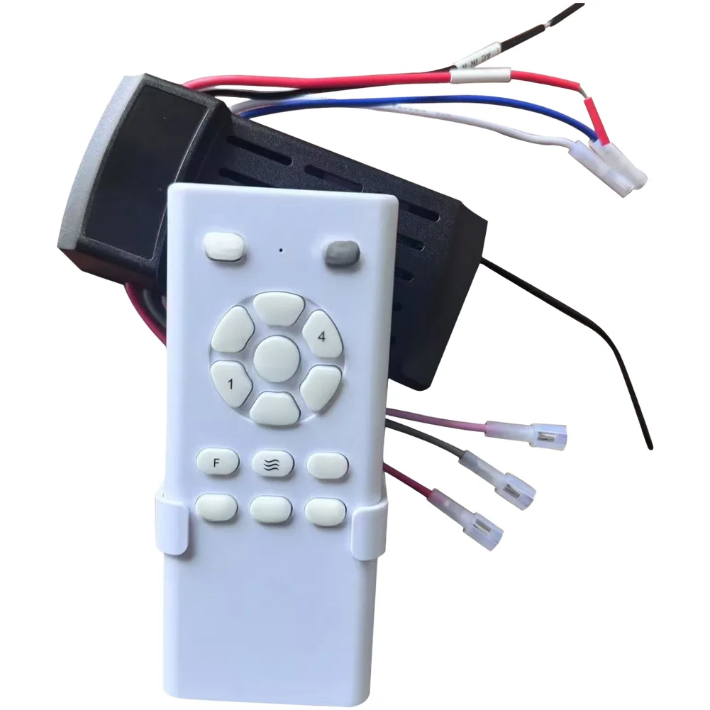 40W 60W Ceiling Fan Light Remote Control with 6 Speed Adjustable Forward Reverse Rotation Timer Function and Plastic Housing
