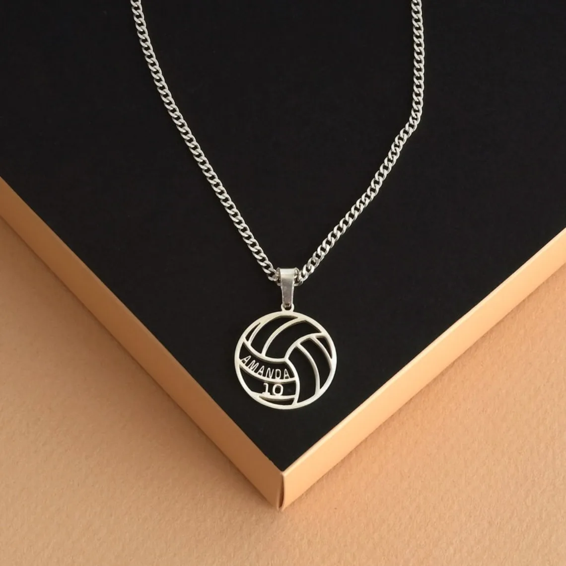 Custom Basketball Number Name Necklace Women Men Stainless Steel Cuban Chain Ball Star Fans Personalized Necklace Sport Jewelry