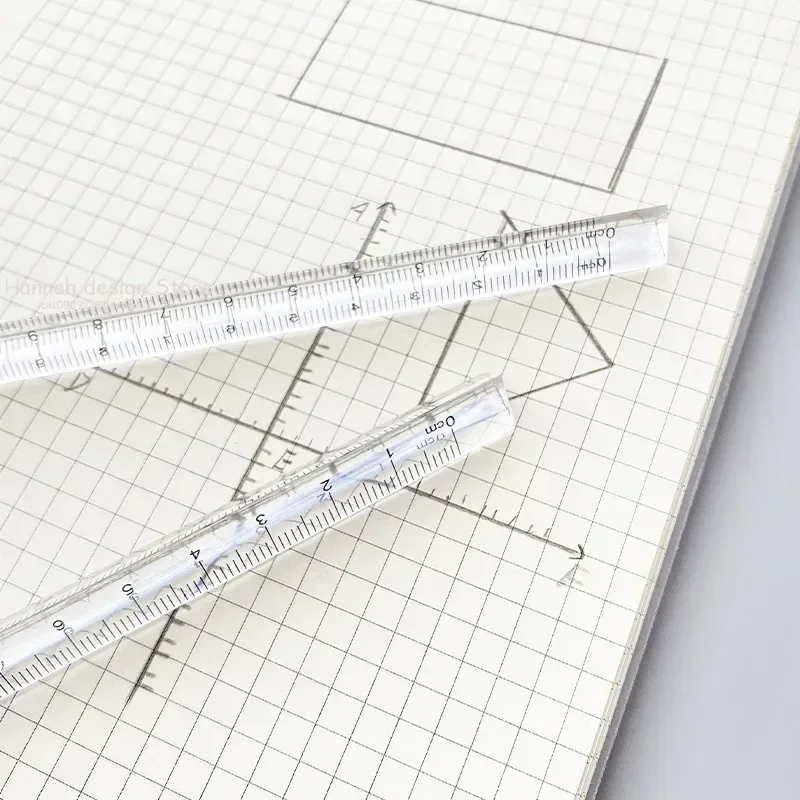 

15/20cm Simple Transparent Triangular Straight Ruler Kawaii Tools School Stationery Cartoon Drawing Office School Measuring Tool
