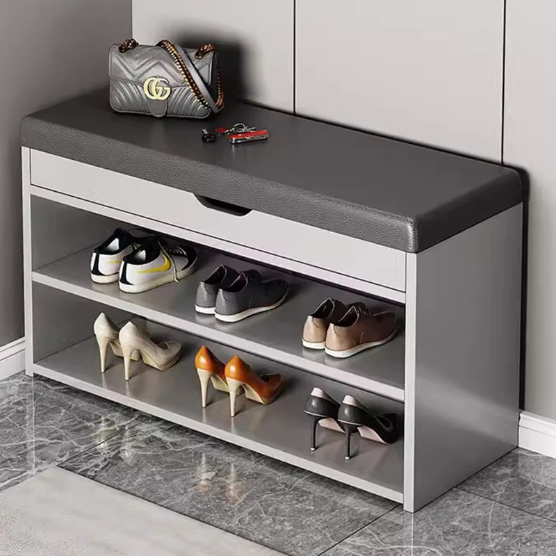 Organizer Nordic Ritating Shoe Cabinets Wood Modern Small Dust Proof Shoe Rack Bench Hall Simple Szafka Na Buty Hall Furniture