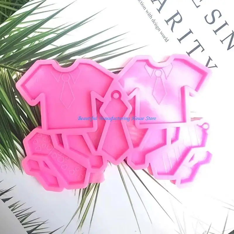 

E56A Silicone Mold Epoxy Resin Casting Mould for Making Bowtie Shaped Keychains Decor