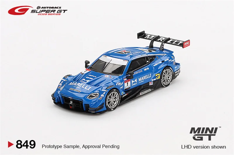 

MINI GT 1:64 Z GT500 #1 MARELLI IMPUL Z Blue Die-Cast Car Model Collection Miniature