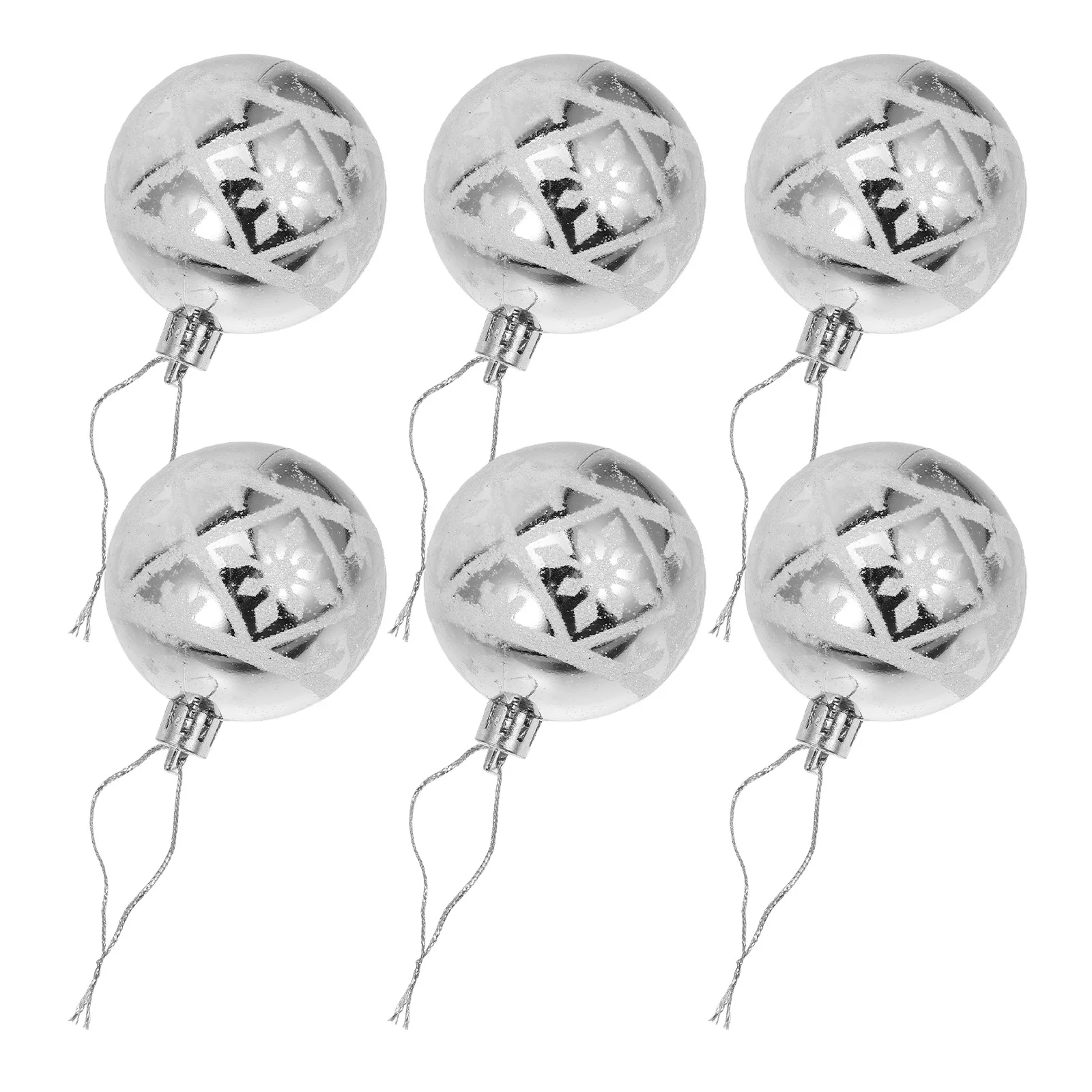 

6Pcs Xmas Tree Hanging Ornaments Snowflake Design Christmas Balls Hanging Ornaments Xmas Party Decorations Holiday Decor