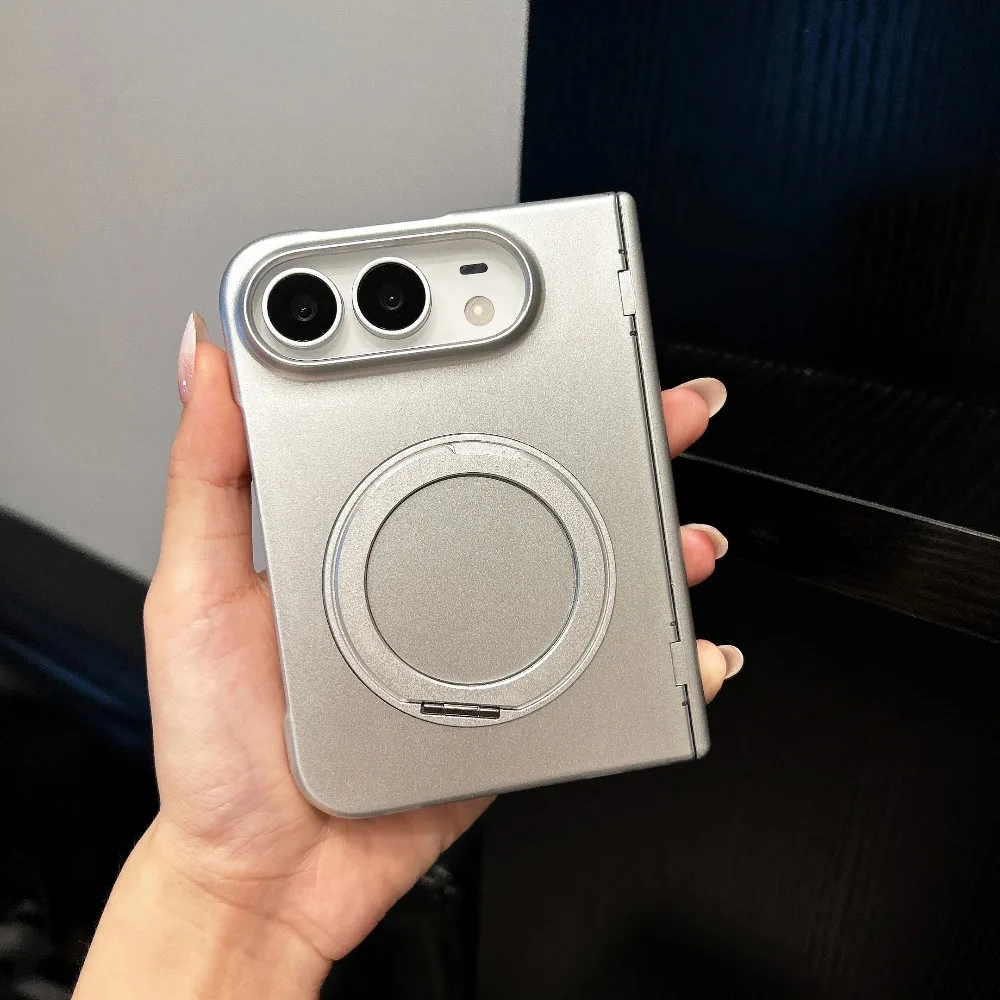 Minimalist 360° Rotating Holder Magnetic Phone Case for IPhone Ultra for Magsafe Wireless Charger Shockproof Protrction Cover
