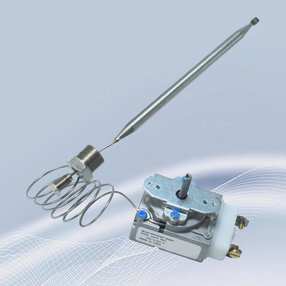 WE702 Deep Fryer Thermostat For RX Gas Fryers With 3/8 Inch MPT Connection And 400F Temperature Control Knob Silver Finish