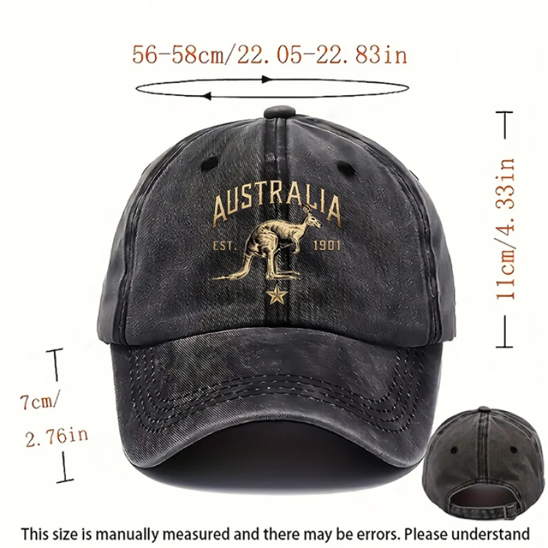 A Kangaroo Print Cap from Australia, a Popular Men'S And Women'S Hat, Suitable for Outdoor Leisure, Breathable Baseball Cap, Adj