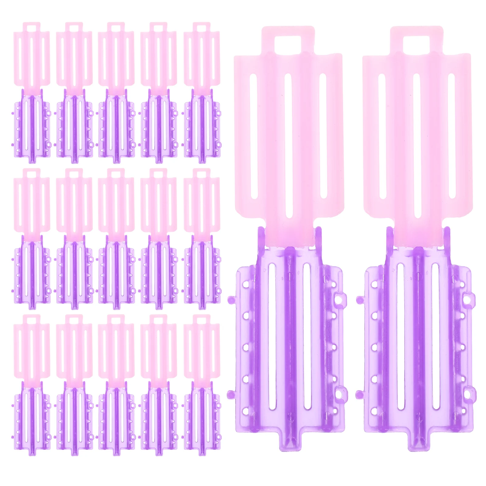 

45pcs Curly Hair Clips Wave Perm Rod Hair Curler Hairdressing Styling Tool for Salon (Purple and Pink)