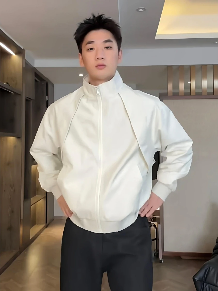 

Новая осенняя повседневная мужская куртка в американском стиле с воротником-стойкой, универсальная, ветрозащитная, для активного отдыха, из полиэстера, Oxf...