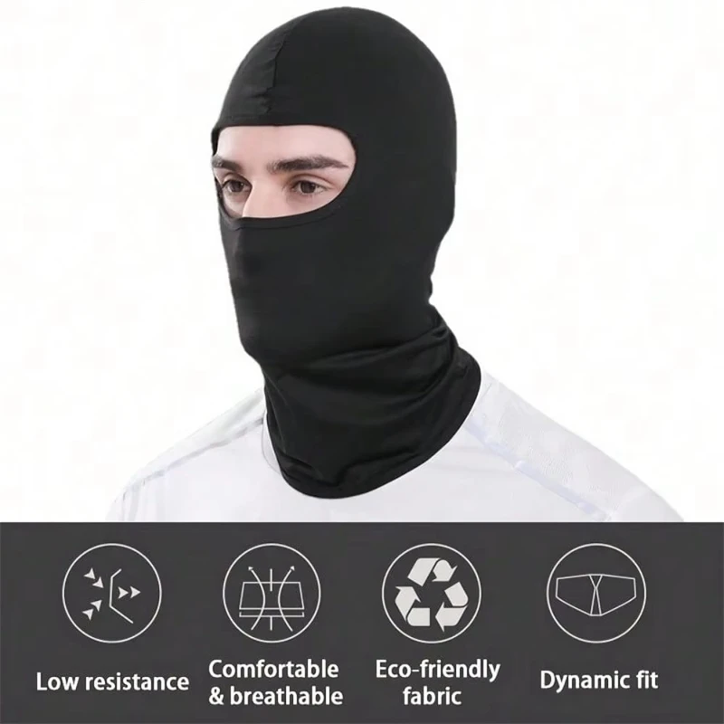 Black Ice Silk Face Neck Cover Lightweight Windproof Full Face Balaclava Perfect for Motorcycle Cycling Fishing Camping Sports image 4