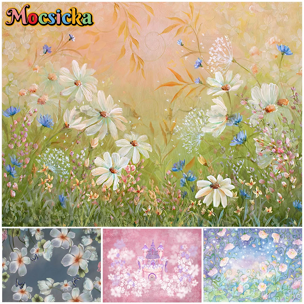 

Mocsicka Abstract Flower Background Photography Shooting Props Sunflower Maternity Dresses Photoshoot Backdrop Decoration Studio