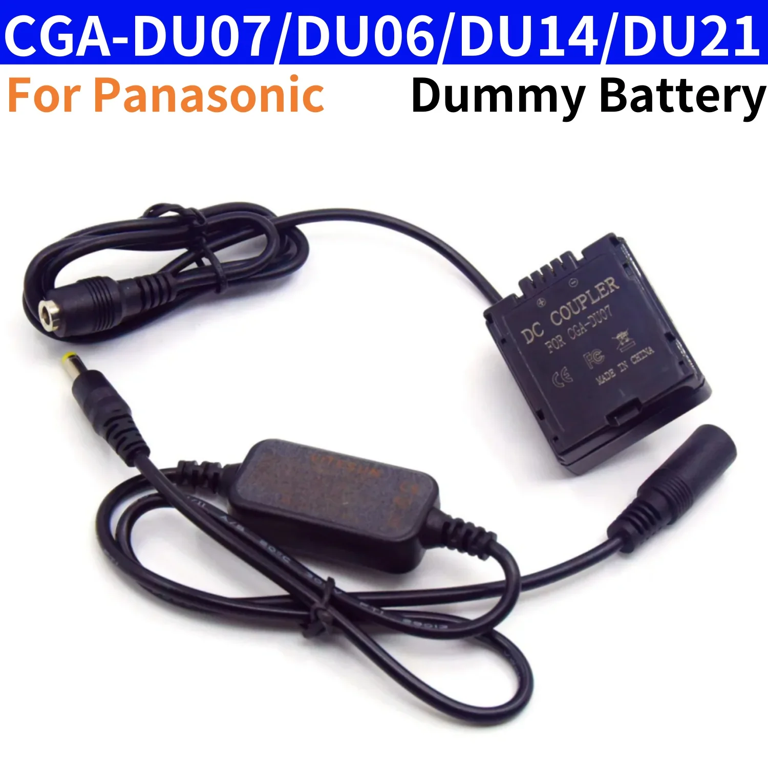 

CGA-DU07 DU06 Dummy Battery&12V-24V Power Adapter cable for Panasonic VW-VBD070 VDR-D100 D105 D150 NV-GS27/28/50/140/158 Camera