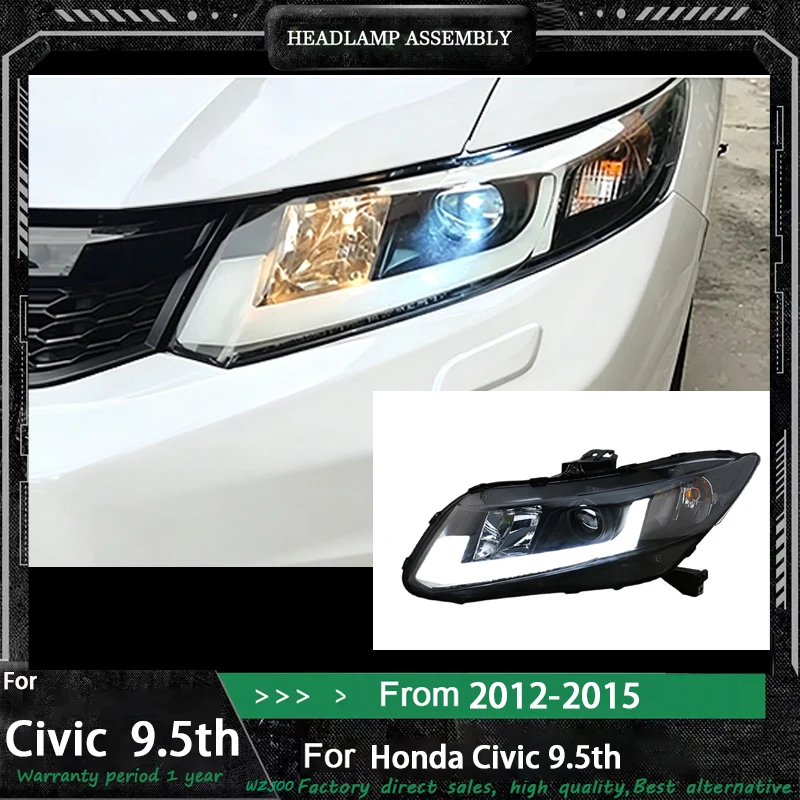 

Car Styling Head Lamp for Honda CIVIC 9.5th 2012 2013 2014 2015 Headlight DRL Turn Signal Low High Beam Projector Lens