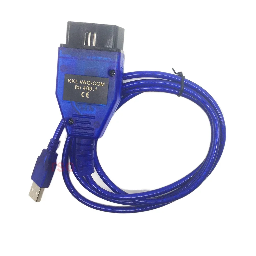 Herramienta de diagnóstico KKL 409 para coche, escáner de diagnóstico para VAG OBD2, forv-w/a-udi/s-eat, Cable azul 409KKL, cable de prueba